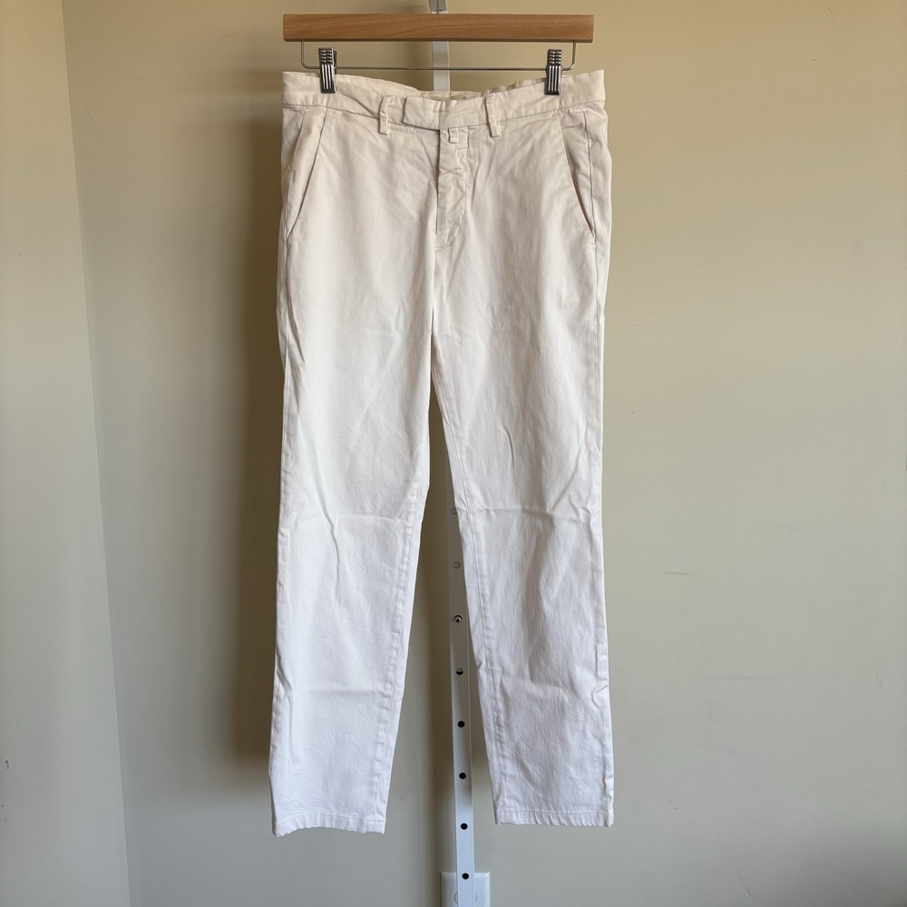 Briglia 1949 Ethical slim cotton‎ chino trousers pants 46 ivory cream Italy